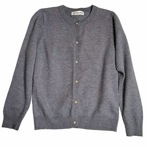 Smiling Pinker Gray Knit Cardigan Pearl Buttons Girls Size‎ 8-9T